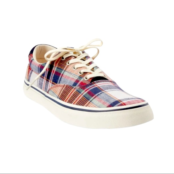 NWT Ralph Lauren Polo Madras Multi Plaid Sneakers - Picture 4 of 14